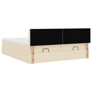 Οθωμανικό κρεβάτι με στρώματα Κρέμα 180x200cm ύφασμα