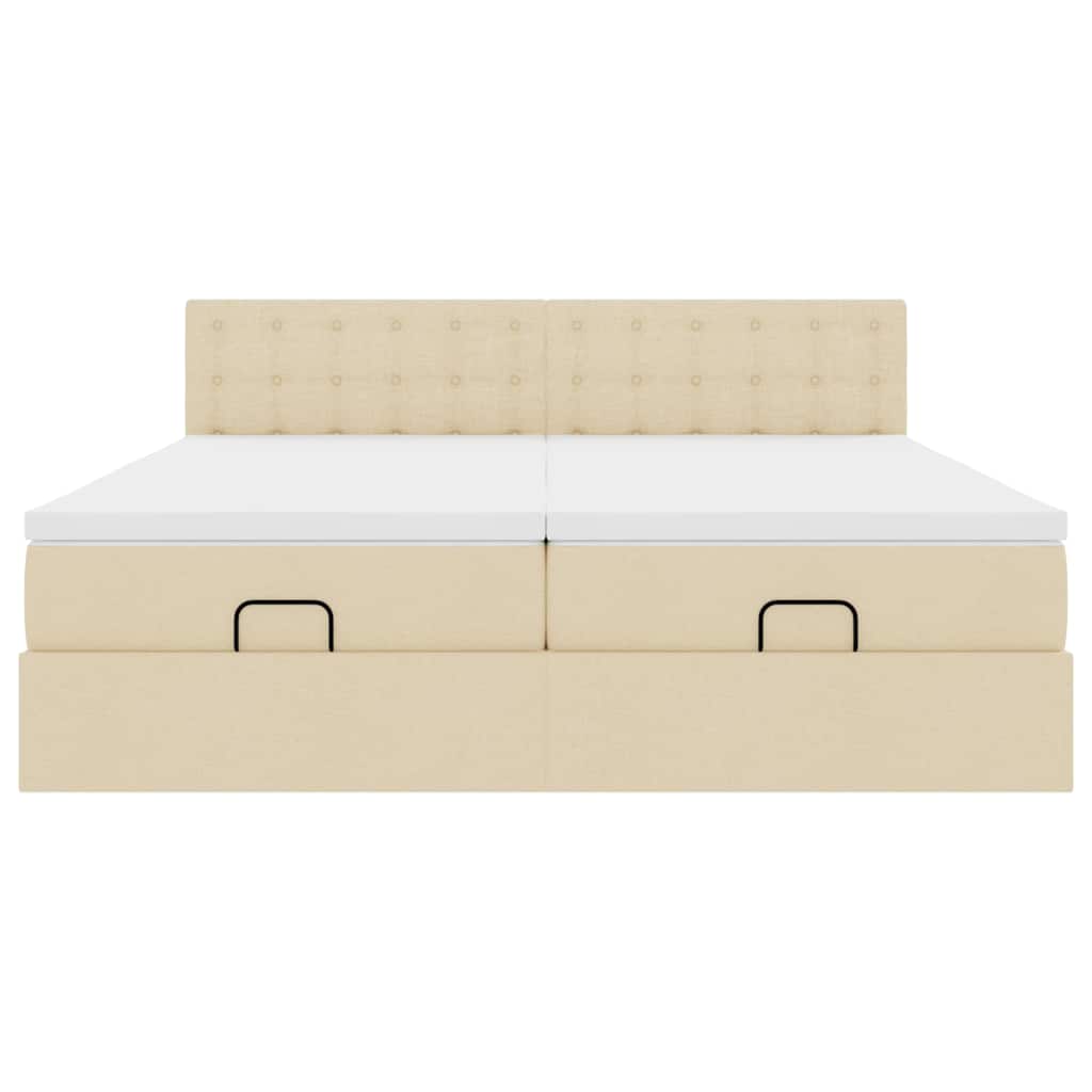 Οθωμανικό κρεβάτι με στρώματα Κρέμα 180x200cm ύφασμα