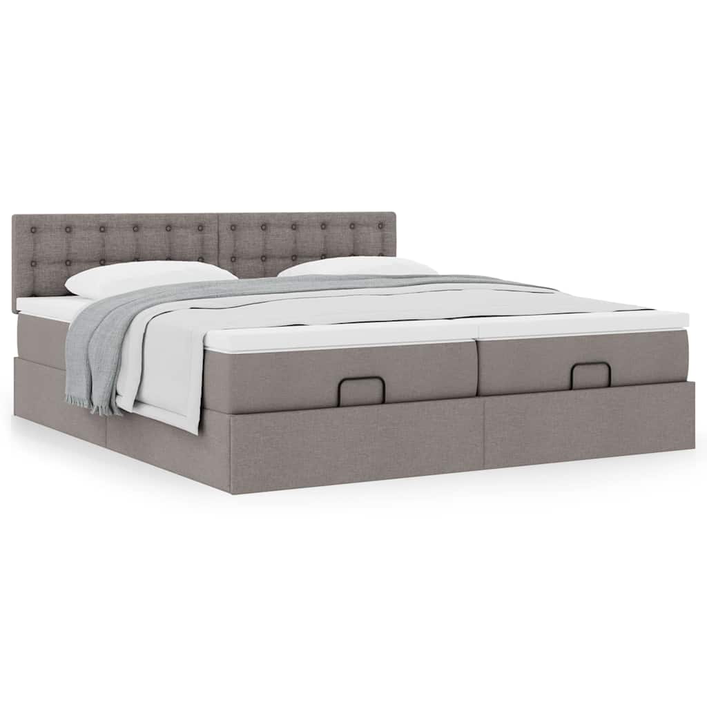 Οθωμανικό κρεβάτι με στρώματα Taupe 200x200cm ύφασμα