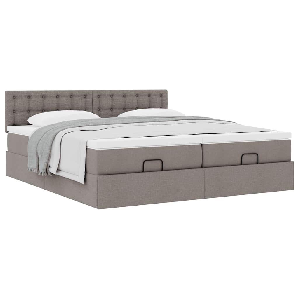 Οθωμανικό κρεβάτι με στρώματα Taupe 200x200cm ύφασμα