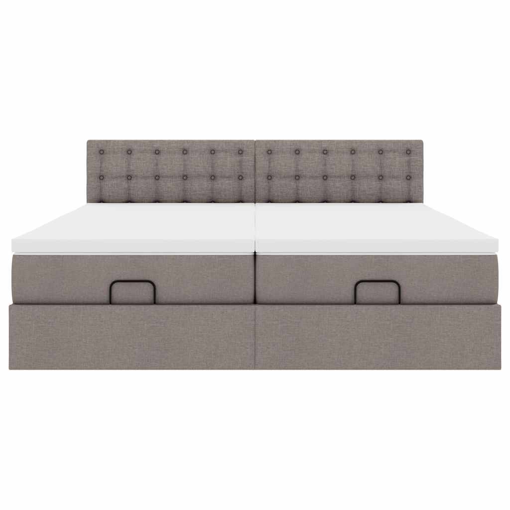 Οθωμανικό κρεβάτι με στρώματα Taupe 200x200cm ύφασμα