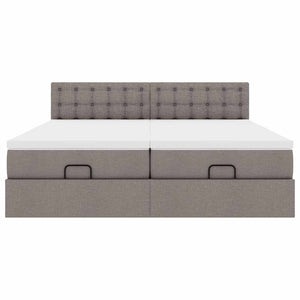 Οθωμανικό κρεβάτι με στρώματα Taupe 200x200cm ύφασμα