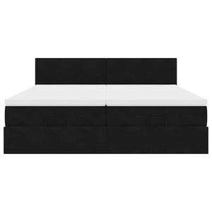 Οθωμανικό κρεβάτι με στρώματα Μαύρο 160x200cm Velvet