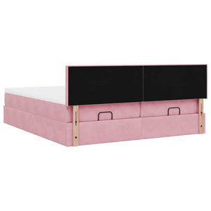 Οθωμανικό κρεβάτι με στρώματα ροζ 180x200cm Velvet - Pakobazaar