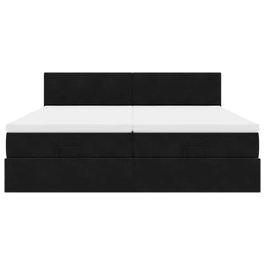 Οθωμανικό κρεβάτι με στρώματα Μαύρο 200x200cm Velvet