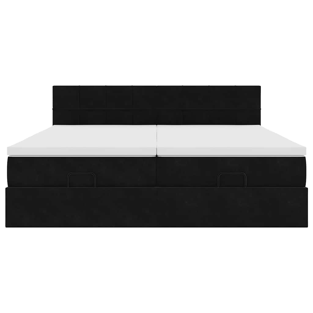 Οθωμανικό κρεβάτι με στρώματα Μαύρο 160x200cm Velvet - Pakobazaar