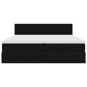Οθωμανικό κρεβάτι με στρώματα Μαύρο 160x200cm Velvet - Pakobazaar
