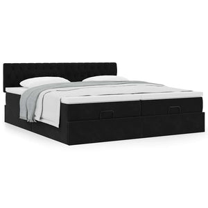 Οθωμανικό κρεβάτι με στρώματα Μαύρο 180x200cm Velvet - Pakobazaar