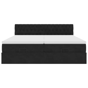 Οθωμανικό κρεβάτι με στρώματα Μαύρο 180x200cm Velvet - Pakobazaar