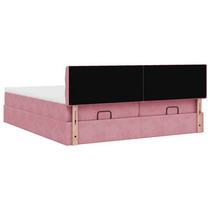 Οθωμανικό κρεβάτι με στρώματα ροζ 180x200cm Velvet - Pakobazaar