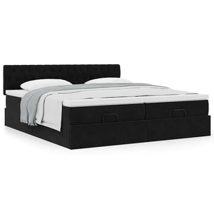Οθωμανικό κρεβάτι με στρώματα Μαύρο 200x200cm Velvet - Pakobazaar