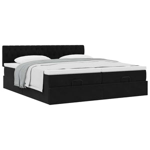 Οθωμανικό κρεβάτι με στρώματα Μαύρο 200x200cm Velvet - Pakobazaar