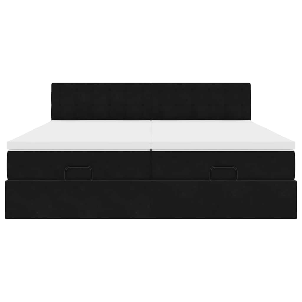 Οθωμανικό κρεβάτι με στρώματα Μαύρο 160x200cm Velvet - Pakobazaar