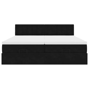 Οθωμανικό κρεβάτι με στρώματα Μαύρο 180x200cm Velvet - Pakobazaar