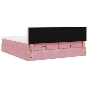 Οθωμανικό κρεβάτι με στρώματα ροζ 180x200cm Velvet - Pakobazaar