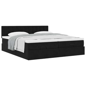 Οθωμανικό κρεβάτι με στρώματα Μαύρο 200x200cm Velvet - Pakobazaar