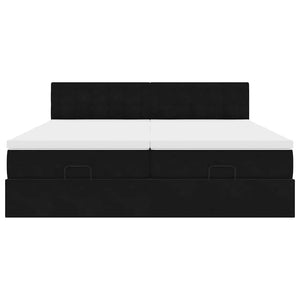 Οθωμανικό κρεβάτι με στρώματα Μαύρο 200x200cm Velvet - Pakobazaar