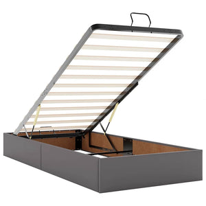 Οθωμανικό κρεβάτι με στρώματα & LEDs Γκρι 80x200cm Faux Leather - Pakobazaar