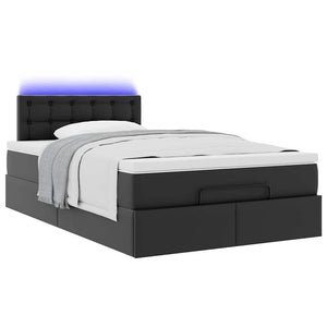 Οθωμανικό κρεβάτι με στρώματα & LEDs Μαύρο Faux Leather - Pakobazaar