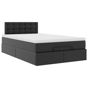 Οθωμανικό κρεβάτι με στρώματα & LEDs Μαύρο Faux Leather - Pakobazaar