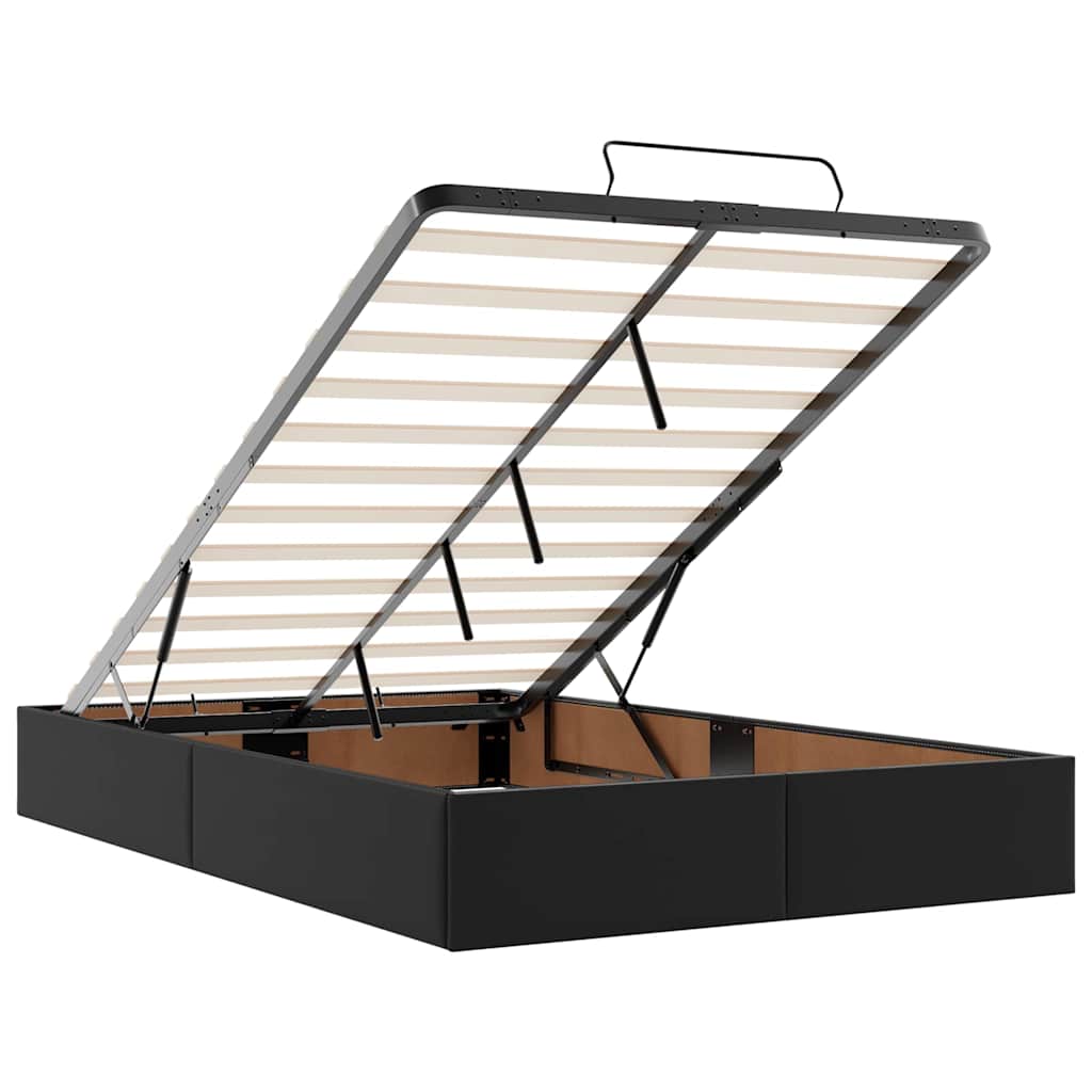 Οθωμανικό κρεβάτι με στρώματα & LEDs Μαύρο Faux Leather - Pakobazaar