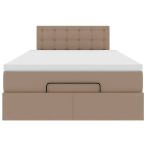 Οθωμανικό κρεβάτι με στρώματα & LEDs Cappuccino Faux Leather - Pakobazaar