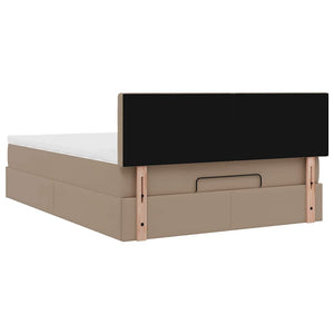 Οθωμανικό κρεβάτι με στρώματα & LEDs Cappuccino Faux Leather - Pakobazaar
