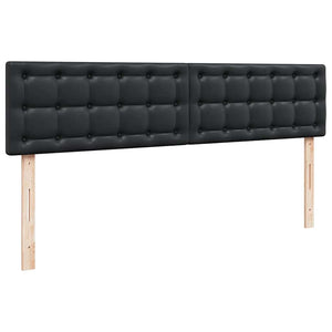 Οθωμανικό κρεβάτι με στρώματα & LEDs Μαύρο Faux Leather
