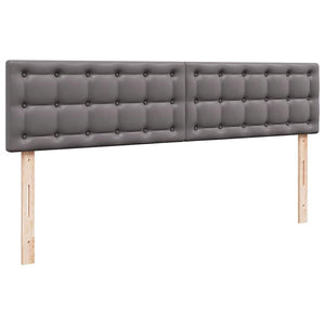 Οθωμανικό κρεβάτι με στρώματα & LEDs Γκρι Faux Leather