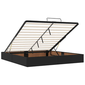 Οθωμανικό κρεβάτι με στρώματα & LEDs Μαύρο Faux Leather - Pakobazaar