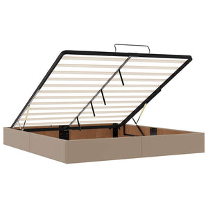 Οθωμανικό κρεβάτι με στρώματα & LEDs Cappuccino Faux Leather - Pakobazaar