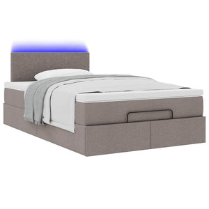 Οθωμανικό κρεβάτι με στρώμα & LEDs Taupe 120x190cm ύφασμα