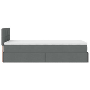 Οθωμανικό κρεβάτι με στρώμα & LEDs Σκούρο γκρι 80x200cm ύφασμα - Pakobazaar