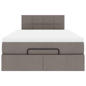 Οθωμανικό κρεβάτι με στρώμα & LEDs Taupe 120x190cm ύφασμα - Pakobazaar