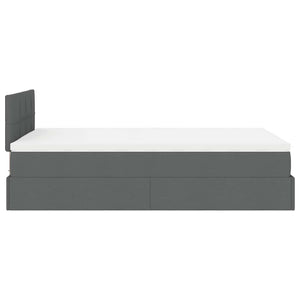 Οθωμανικό κρεβάτι με στρώμα & LEDs Σκούρο γκρι 120x200cm Ύφασμα - Pakobazaar