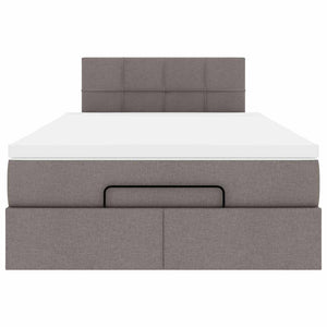 Οθωμανικό κρεβάτι με στρώμα & LEDs Taupe 120x200cm ύφασμα - Pakobazaar