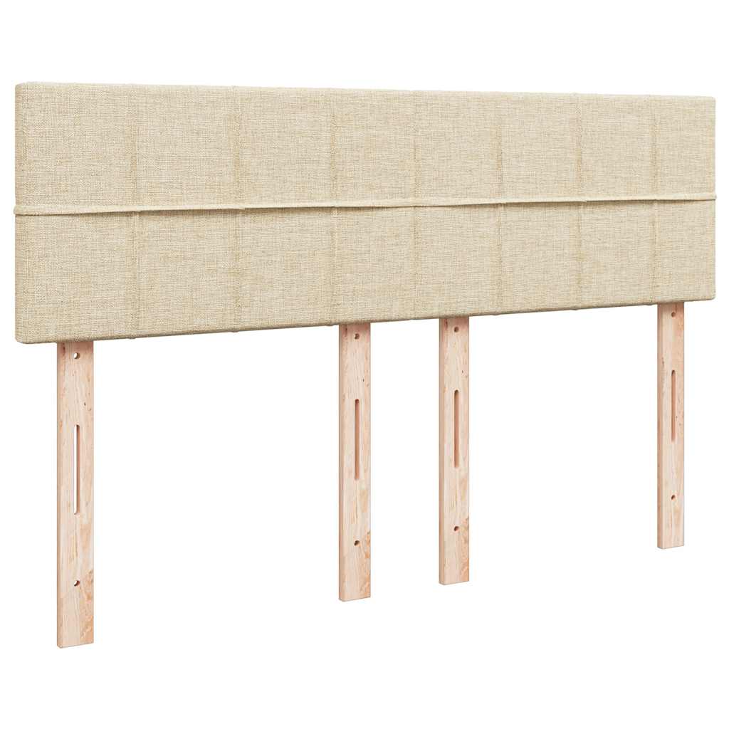 Οθωμανικό κρεβάτι με στρώμα & LEDs Cream 140x190cm Ύφασμα - Pakobazaar