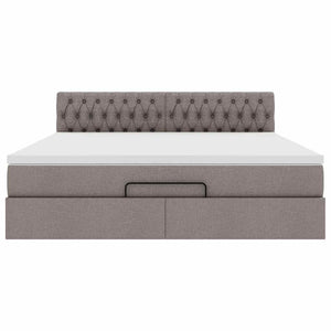 Οθωμανικό κρεβάτι με στρώμα & LEDs Taupe 160x200cm ύφασμα