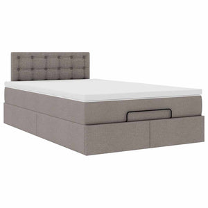 Οθωμανικό κρεβάτι με στρώμα & LEDs Taupe 120x190cm ύφασμα - Pakobazaar