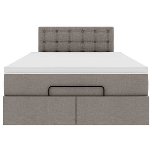 Οθωμανικό κρεβάτι με στρώμα & LEDs Taupe 120x190cm ύφασμα - Pakobazaar