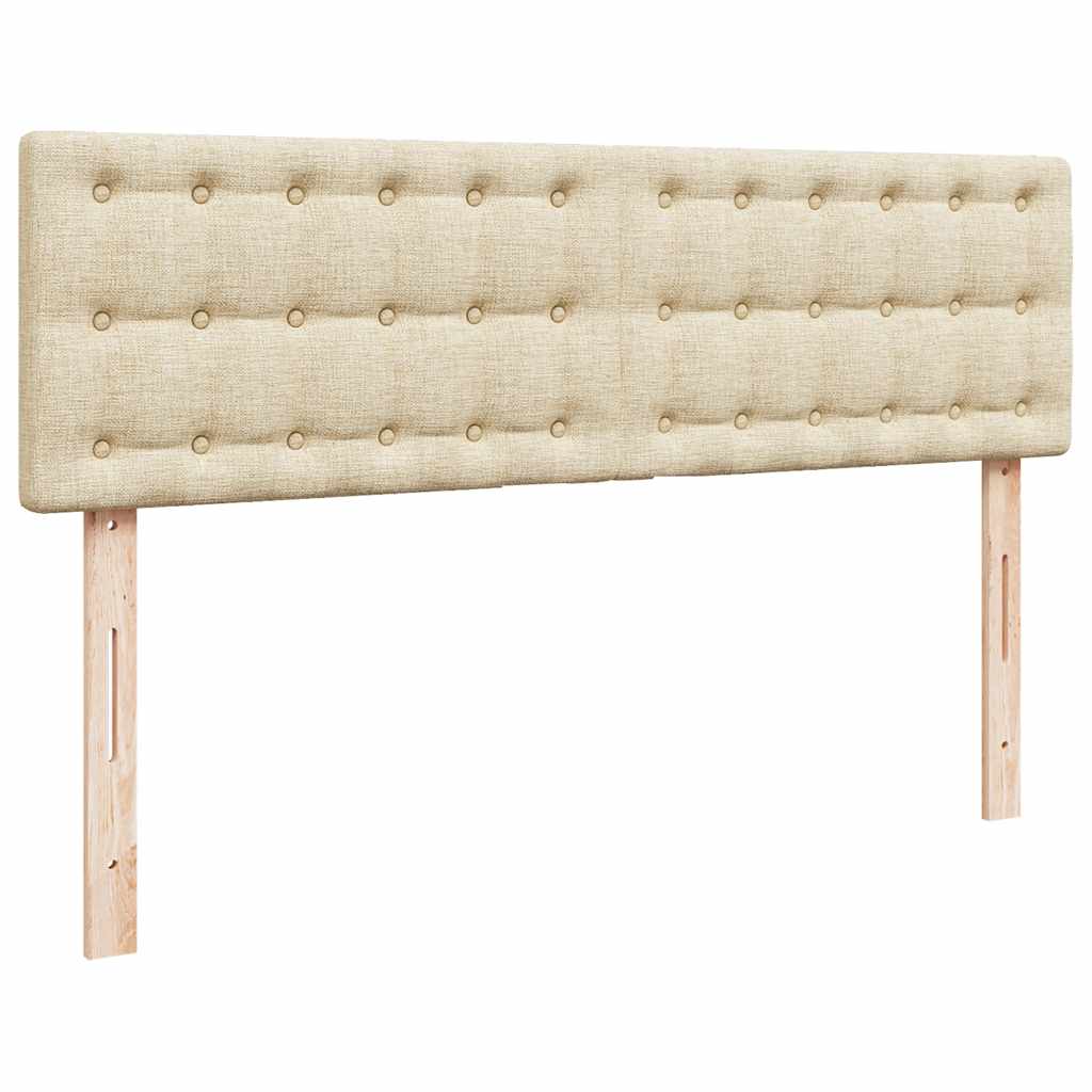 Οθωμανικό κρεβάτι με στρώμα & LEDs Cream 140x200 cm Ύφασμα - Pakobazaar
