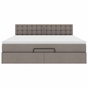 Οθωμανικό κρεβάτι με στρώμα & LEDs Taupe 160x200cm ύφασμα