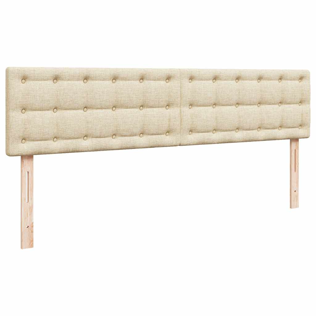 Οθωμανικό κρεβάτι με στρώμα & LEDs Cream 160x200cm ύφασμα - Pakobazaar