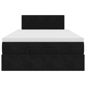 Οθωμανικό κρεβάτι με στρώμα & LEDs Μαύρο 120x190cm Velvet - Pakobazaar