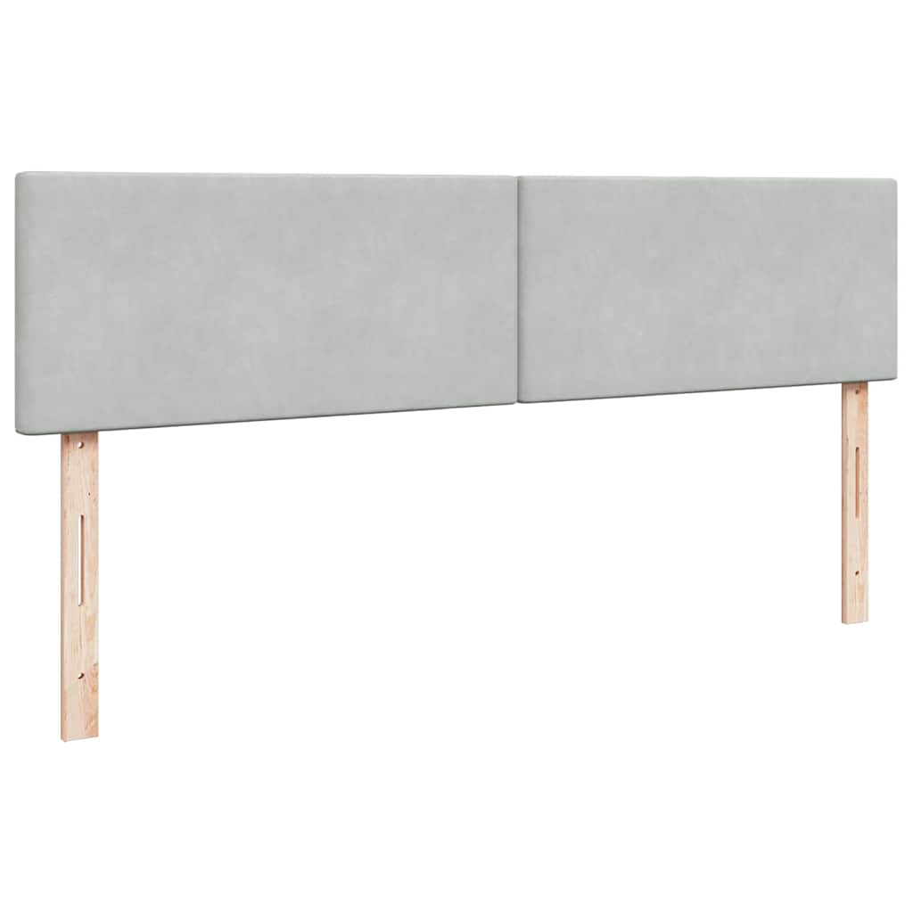 Οθωμανικό κρεβάτι με στρώμα & LEDs Ανοιχτό γκρι Βελούδο - Pakobazaar