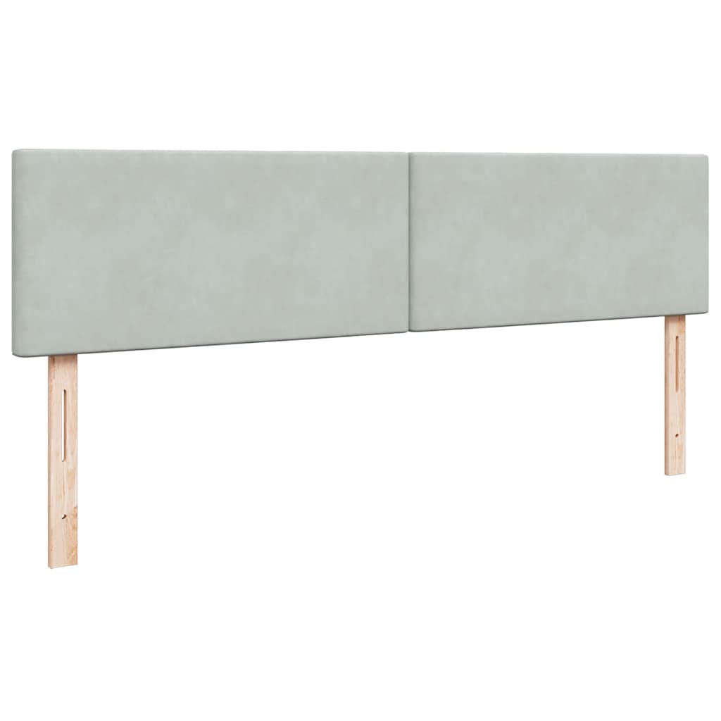 Οθωμανικό κρεβάτι με στρώματα & LEDs Ανοιχτό γκρι Βελούδο - Pakobazaar