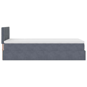 Οθωμανικό κρεβάτι με στρώμα & LEDs Dark Grey 80x200cm Velvet