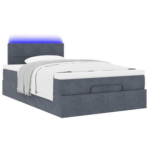 Οθωμανικό κρεβάτι με στρώμα & LEDs Σκούρο γκρι 120x190cm Velvet - Pakobazaar
