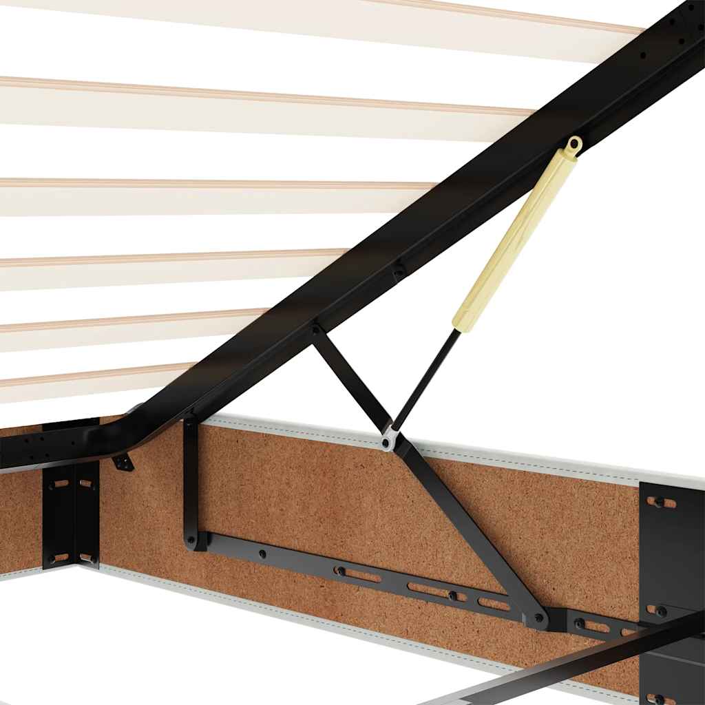 Οθωμανικό κρεβάτι με στρώμα&LEDs Ανοιχτό γκρι 120x200cm Βελούδο - Pakobazaar