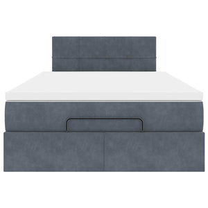 Οθωμανικό κρεβάτι με στρώμα & LEDs Σκούρο γκρι 120x200cm Velvet - Pakobazaar